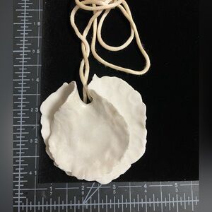 Elegant ceramic Cream Pendant Necklace